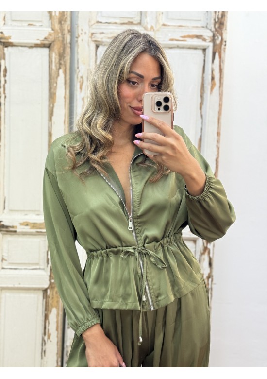 Chaqueta Satén Verde