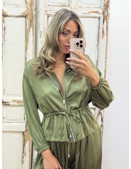 Chaqueta Satén Verde