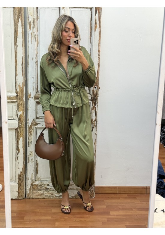Chaqueta Satén Verde