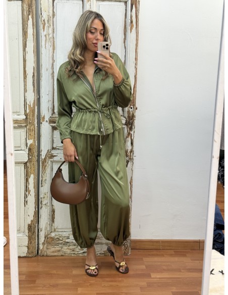 Chaqueta Satén Verde
