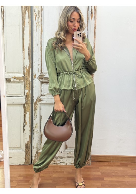 Chaqueta Satén Verde