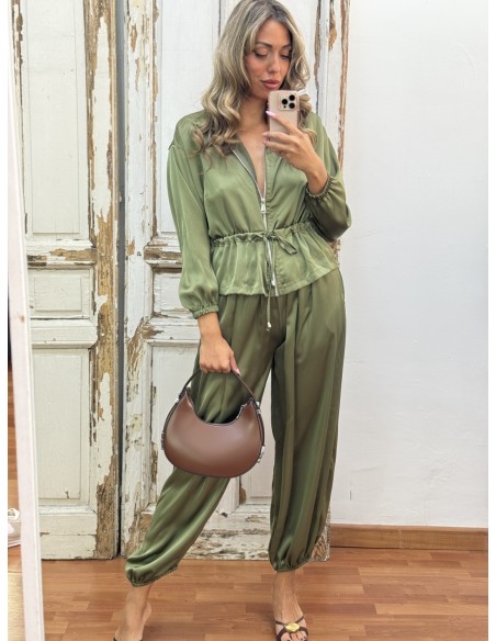 Chaqueta Satén Verde