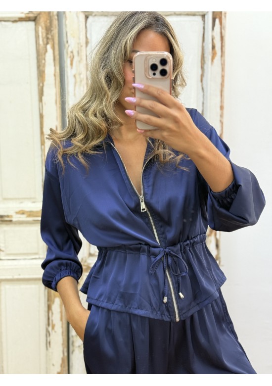Chaqueta Satén Azul
