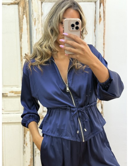 Chaqueta Satén Azul