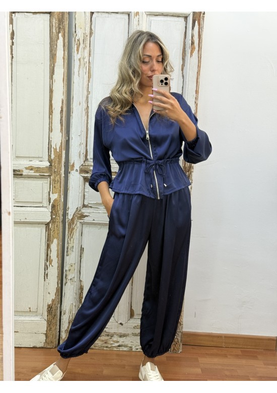 Chaqueta Satén Azul