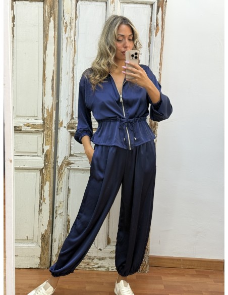 Chaqueta Satén Azul