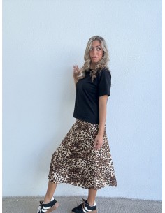 Falda Satén Leopardo
