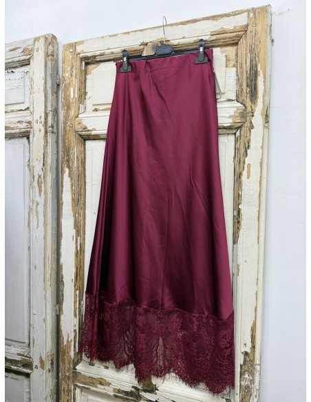 Falda Satén Encaje