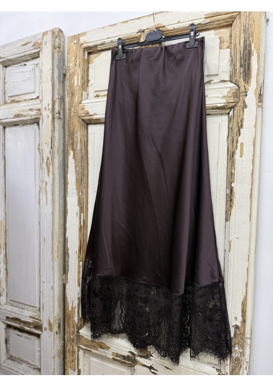 Falda Satén Encaje