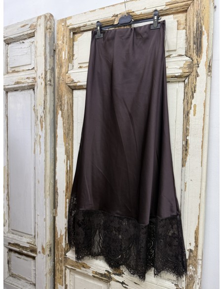 Falda Satén Encaje