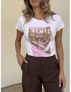 Camiseta Cat Rosa