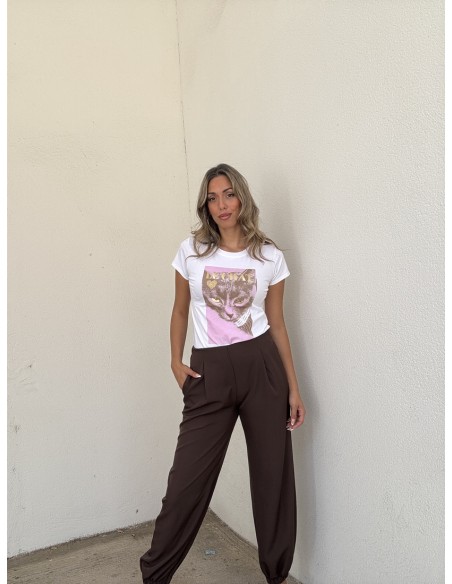 Camiseta Cat Rosa