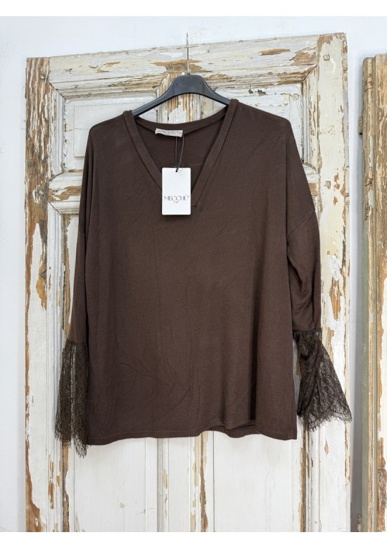 Camiseta Manga Encaje