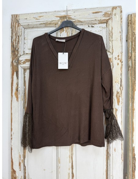 Camiseta Manga Encaje