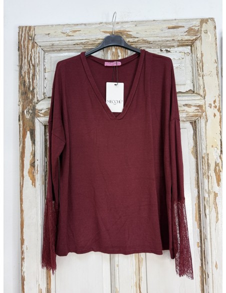 Camiseta Manga Encaje