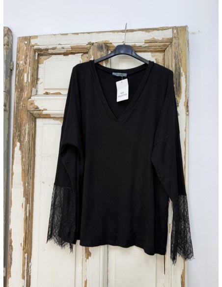 Camiseta Manga Encaje