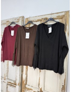 Camiseta Manga Encaje