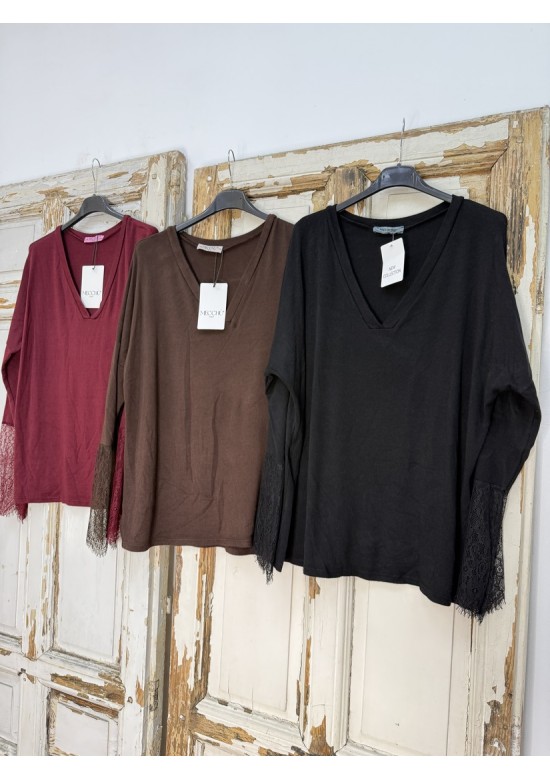 Camiseta Manga Encaje