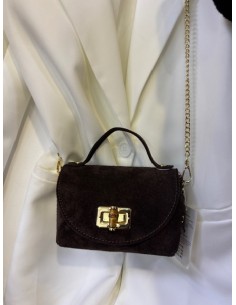 bolso marrón de piel