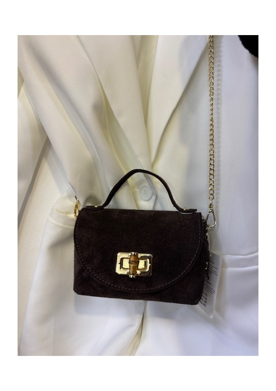 bolso marrón de piel