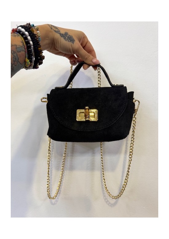 bolso de piel negro