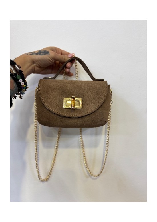 bolso camel de piel