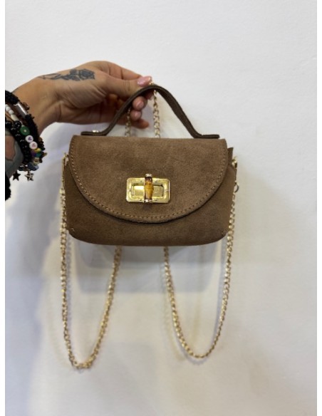 bolso camel de piel